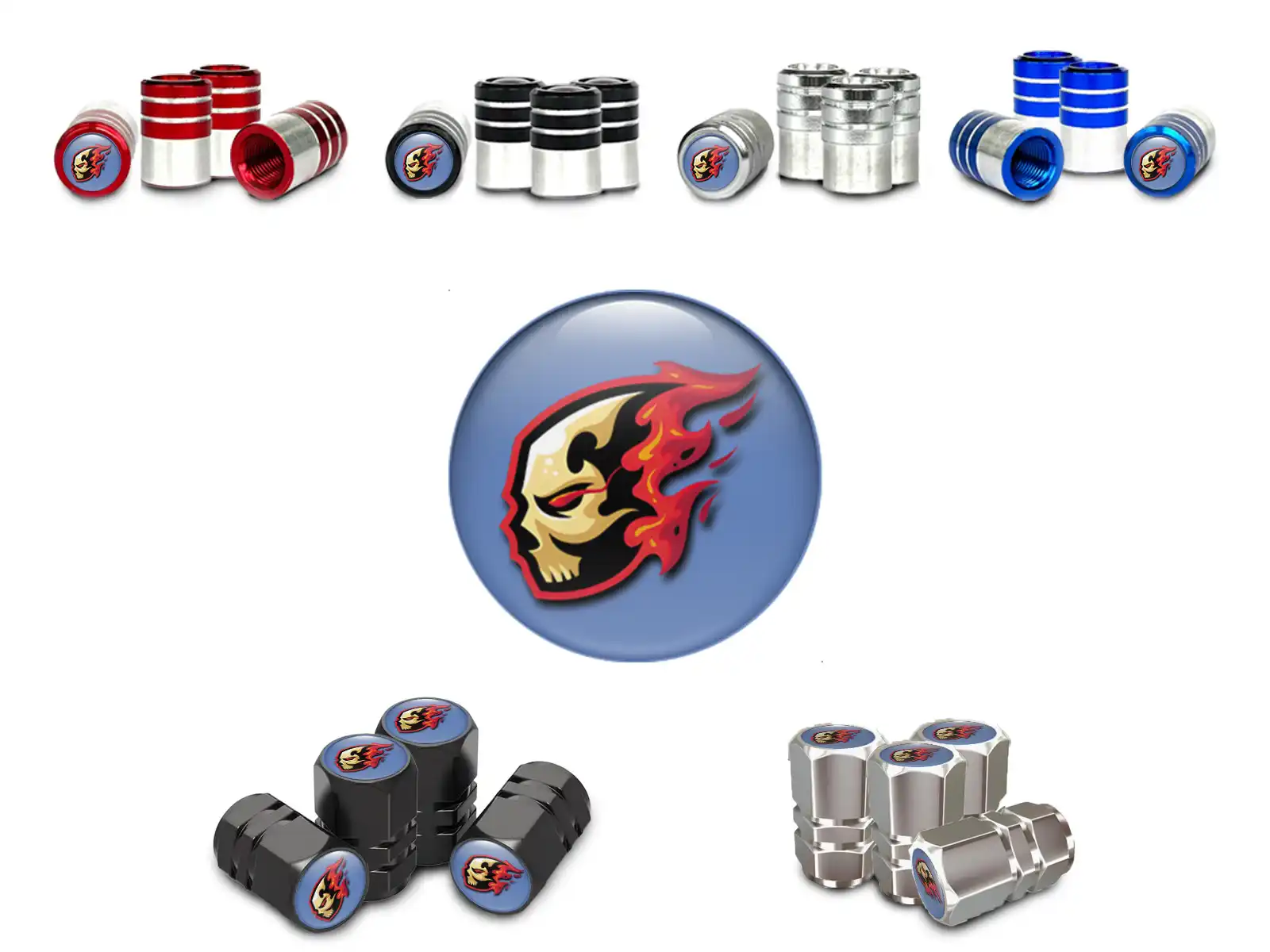 Valve Stem Caps for Autos Strong Alloy Form